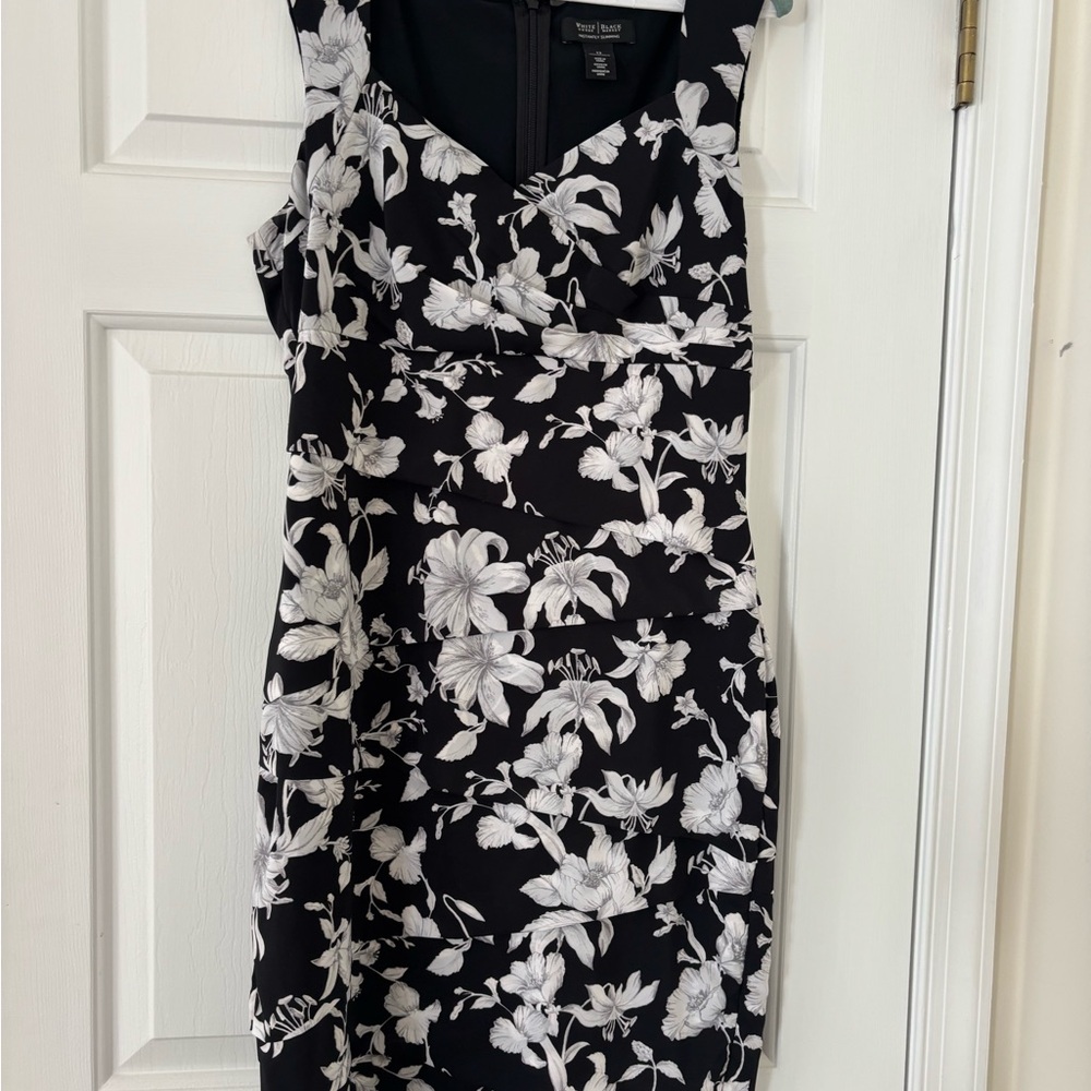 White House Black Market Sheath Mini Dress Black and White